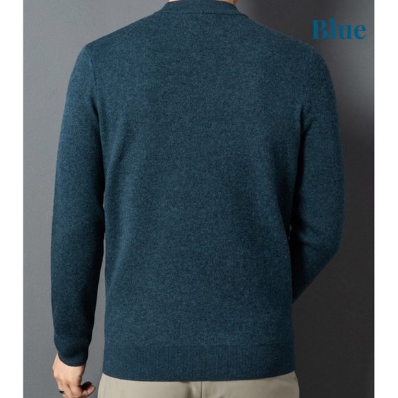 Light Luxury - Men's Plaid Cashmere Sweater - Picture 9 of 13